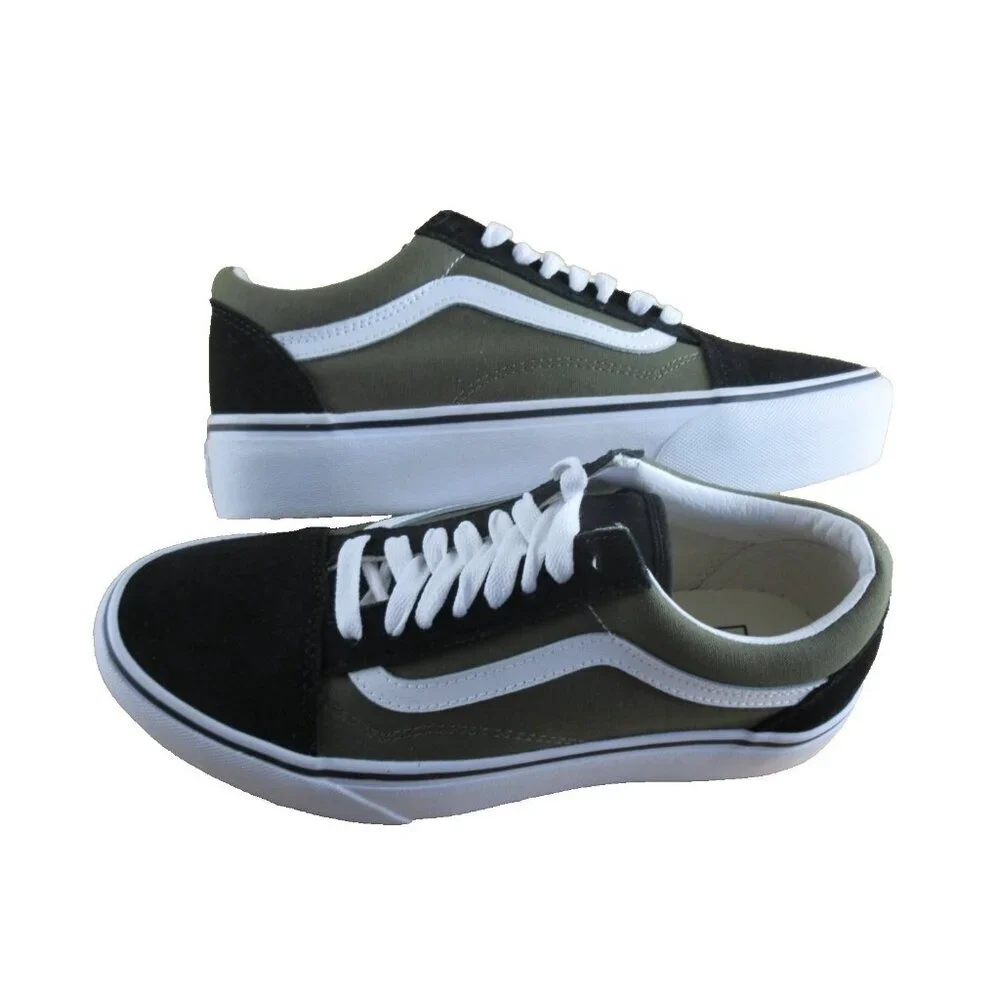 Vans Women's Old Skool Platform Grape Leaf Green Black Platform Shoes Sizes NIB